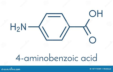 4 Aminobenzoic Acid Paba Aminobenzoate Molecule Skeletal Formula