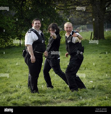 NICK FROST EDGAR WRIGHT SIMON PEGG HOT FUZZ Stock Photo Alamy