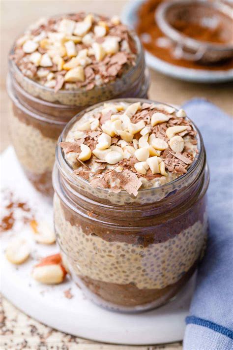 Overnight Chocolate Peanut Butter Chia Seed Pudding Easy Recipe Healthy Substitute Receta