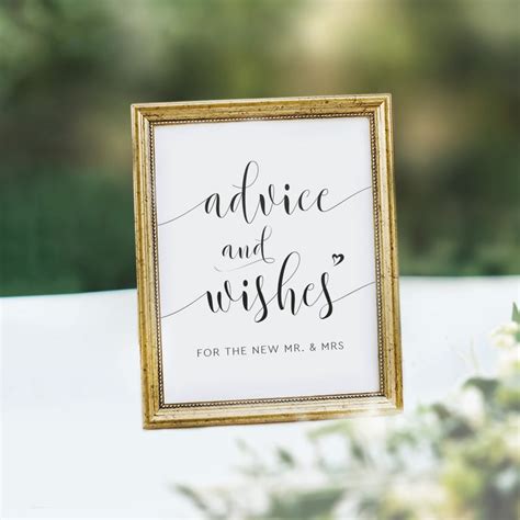 Printable Advice And Wishes Sign Advice And Wishes Advice Etsy