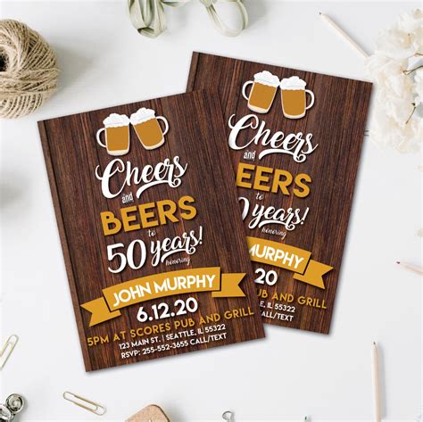 Cheers Beers Birthday Invitations Cheers And Beers Invites Etsy