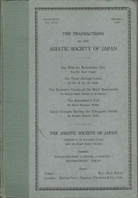 R H Van Gulik Transactions Of The Asiatic Society Of Japan Second