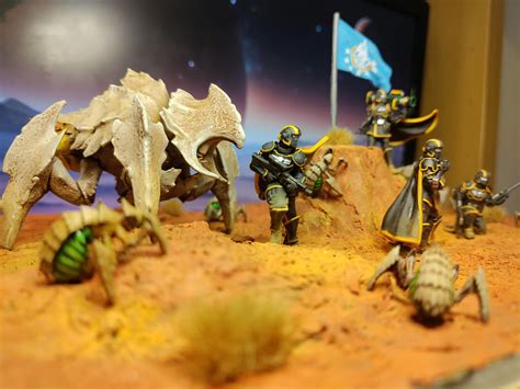 Helldivers rising a flag on Hellmire. Diorama I made. : r/Helldivers
