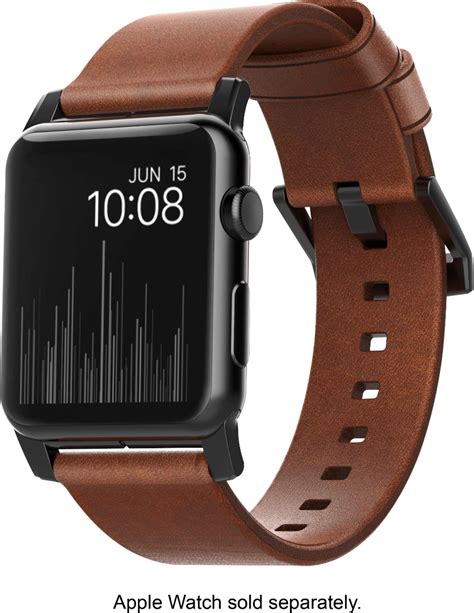 Customer Reviews: Nomad Modern Leather Watch Strap for Apple Watch 42mm and 44mm Brown with