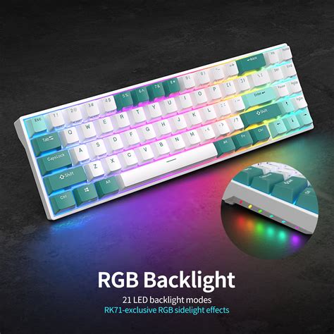 Royal Kludge Rk Tri Mode Rgb Keys Hot Swappable Mechanical Keyboard Camp Green Blue Switch