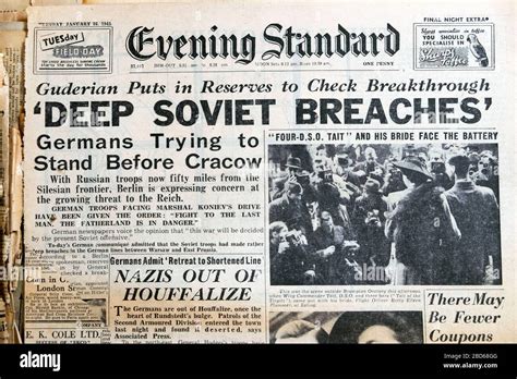 Deep Soviet Breaches 16 January 1945 Evening Standard Wwii British