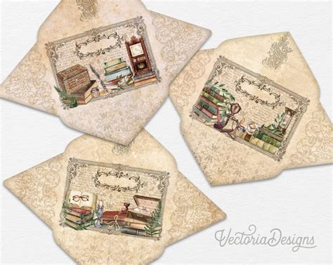 Books Envelopes Printable Envelope Vintage Books - Etsy