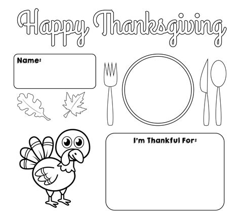 Placemats To Color 10 Free Pdf Printables Printablee