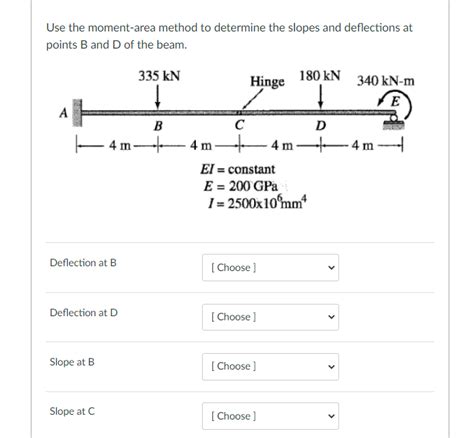 Solved Use The Moment Area Method To Determine The Slopes