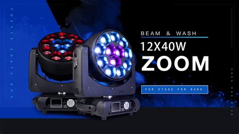 LED Beam Wash Bee Eye 12x40w RGBW Moving Head DJ Disco Stage Moving