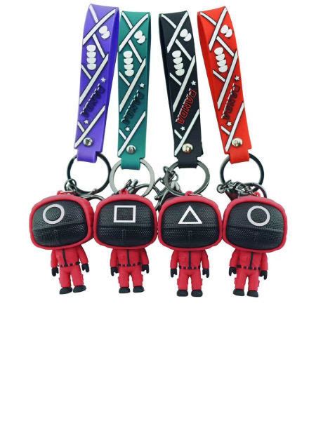 China Squid Game Key Chain Soft Pvc Keychain D Figures Masked Man