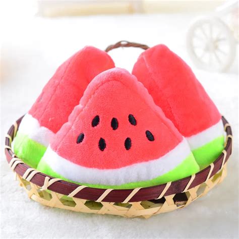 Drop Shipping Watermelon Banana Pet Toy Chew Squeaker Squeaky Plush