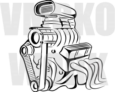 Entry 58 By Vmrko For Line Art Bandw Vector Drawing Of A Supercharged