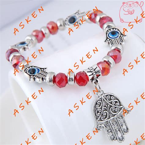 Asken Evil Eye Bransoletka Przyjaźń Retro Pleciony Koralik Unisex