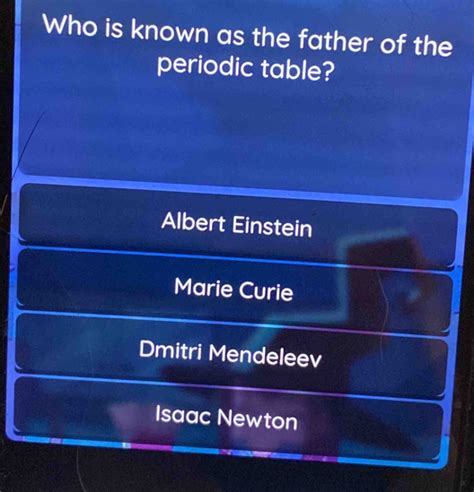 Solved Who Is Known As The Father Of The Periodic Table Albert