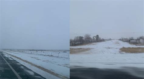 Cubierta de blanco Así amaneció la carretera Juárez Chihuahua