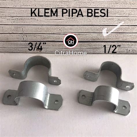 Jual Klem Pipa Besi 1 2 Tebal Sanshan Harga 1 Pc Shopee Indonesia