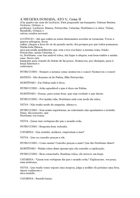 A Megera Domada Shakespeare Transcrições Literatura Ensino Médio