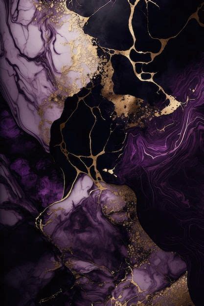 「金」と書かれた紫と金の壁紙 プレミアム写真 In 2024 Black And Gold Aesthetic Purple And