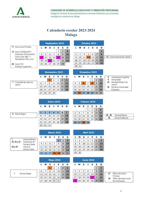 Calendario Escolar M Laga