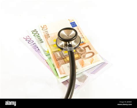 Stethoscope On Euro Banknotes Expensive Healthcare Concept Stock