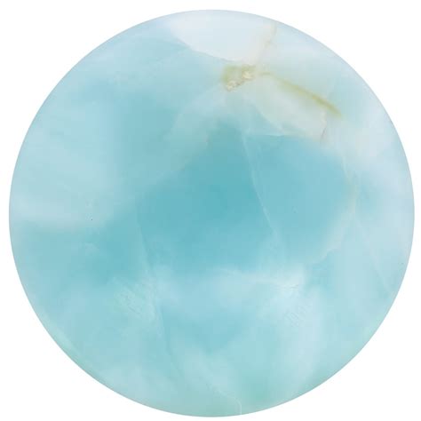 Cabochon Rond 12 Mm En Pierre Gemme Larimar X1 Perles Co