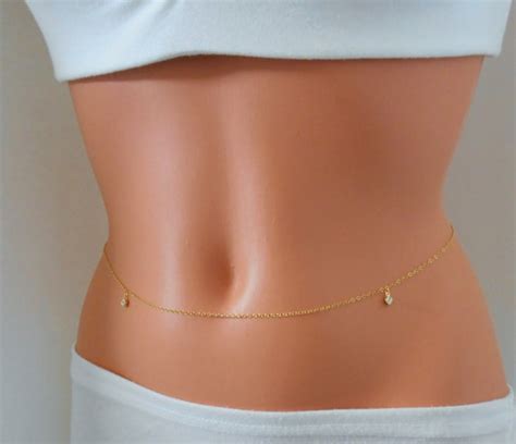 Items Similar To Cz Diamond Belly Chain Gold Belly Chain Belly Chain