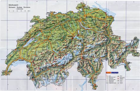 Карта швейцарии на русском языке с городами подробная