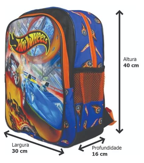 Kit Mochila Infantil Hot Wheels Tam G Costas Elo