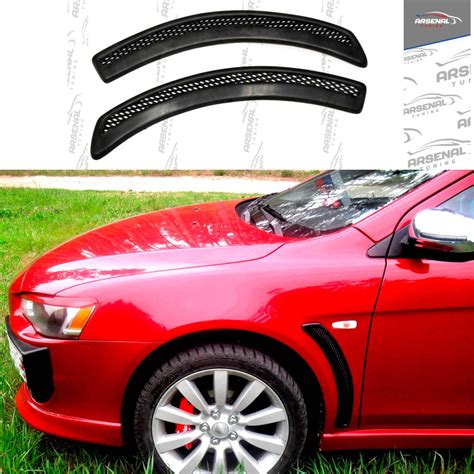 Накладки (Жабры) EVO на передние крылья автомобиля Mitsubishi Lancer X ...