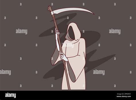 Grim Reaper With Scythe Stock Vector Image Art Alamy