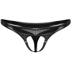 Agoky Uomo Biancheria Perizoma Aperto Wetlook Lingerie String Tanga A Vita Bassa G String T Back