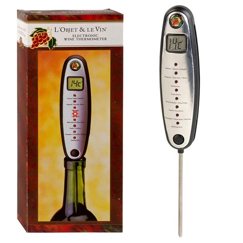 L'Objet & Le Vin Electronic Digital Wine Thermometer Stainless Steel ...