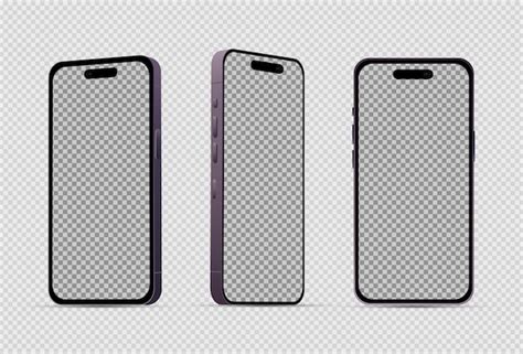 Premium Vector Realistic Mockup Without Background Purple Mobile