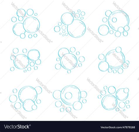 Water Bubble In Doodle Style Bubbles Hand Drawn Vector Image