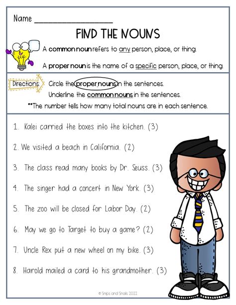 Common And Proper Nouns Snips And Snails Teaching