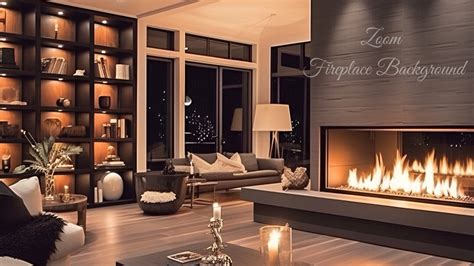 Fireplace Zoom Virtual Background, Virtual Backdrop, Digital Backdrop, Home Office, Professional ...