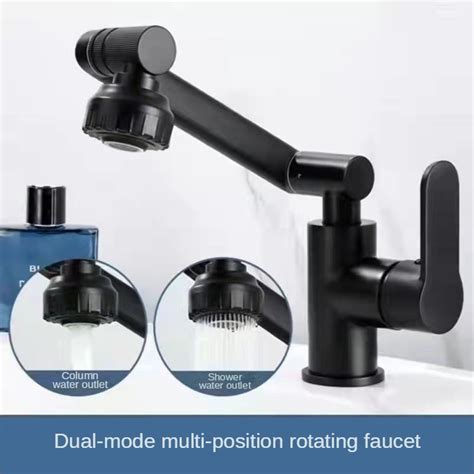 Multifunction Bathroom Basin Faucet Rotating Sink Faucet Hot Cold Water Mixer Deck Mounted