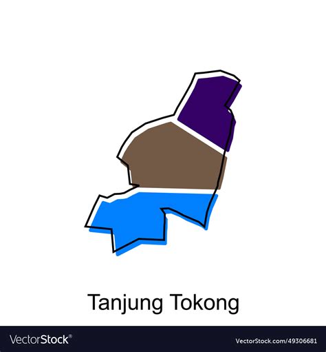 Map city of tanjung tokong design malaysia Vector Image