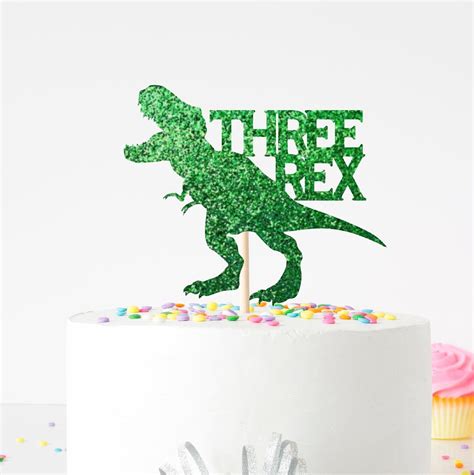 Three Rex Cake Topper Dinosaur Birthday Three Rex Dinosaur Party 3rd Birthday T Rex Cake