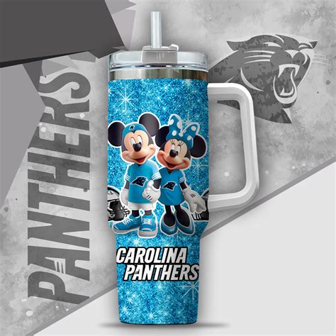 Nfl Carolina Panthers Mickey And Minnie Couple Custom Stanley Quencher