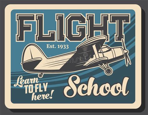 Flying Vintage Plane With The Advertising Banner Stock Vector