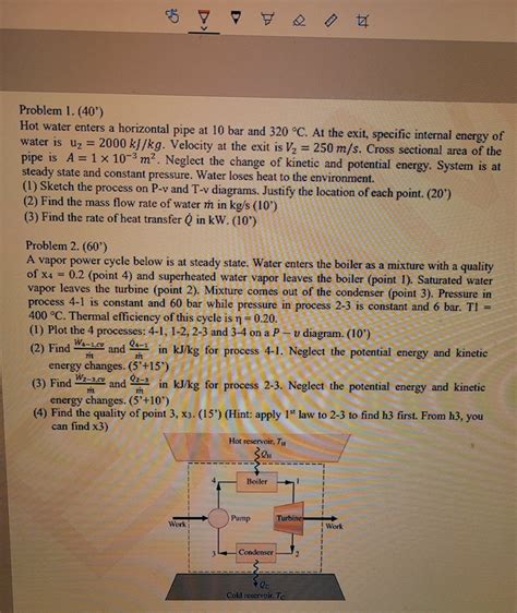 Solved Problem Hot Water Enters A Horizontal Pipe Chegg