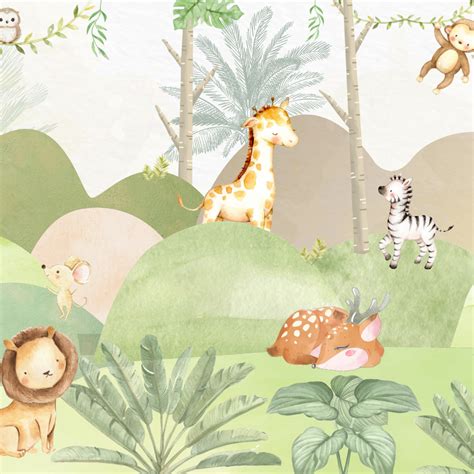 Forest Animal Theme Wallpaper for Kids