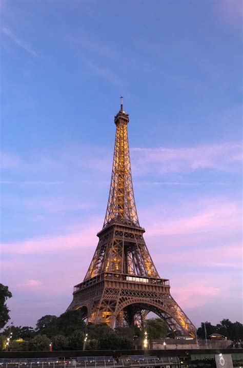 Atardecer De Eiffel Torre Eiffel Puesta Del Sol Nube Rosa Etsy