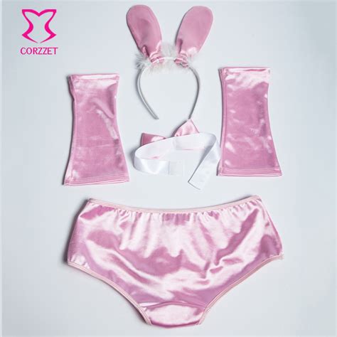 Role Play Whitepink Easter Bunny Costume Rabbit Uniform Cosplay Costumes Sexy Erotic Lingerie