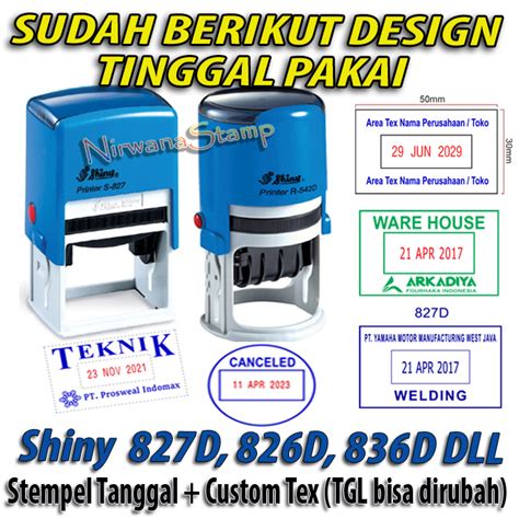 Jual Stempel Shiny S D Tanggal Otomatis Custom Text Shopee Indonesia