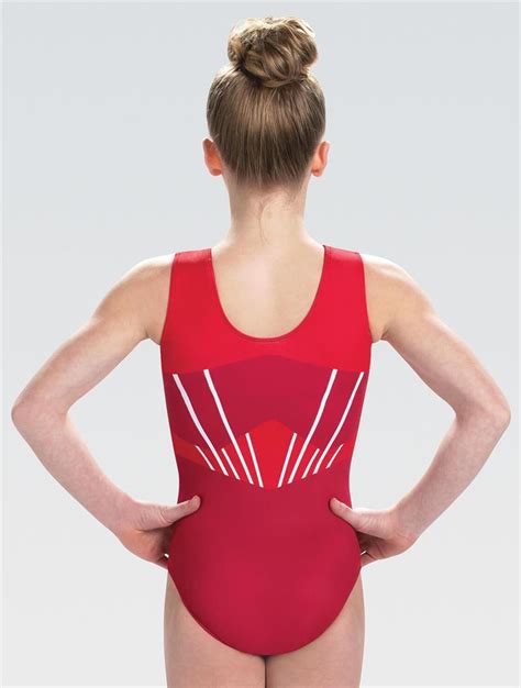 3870 Red Sparked Gk Elite Sportswear Workout Gymnastics Leotard