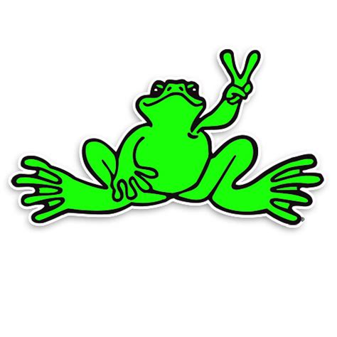 Peace Frogs Small Neon Frog Sticker Stickers Peace Frogs