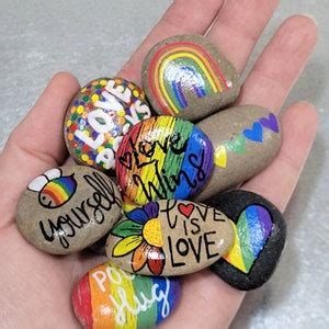 Gay Pride Painted Rocks Pride Month Rainbow LGBTQ Valentine S Day Love Wins Bulk